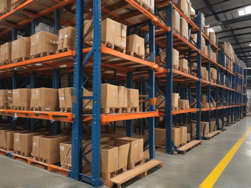 gravity flow rack in warehouse