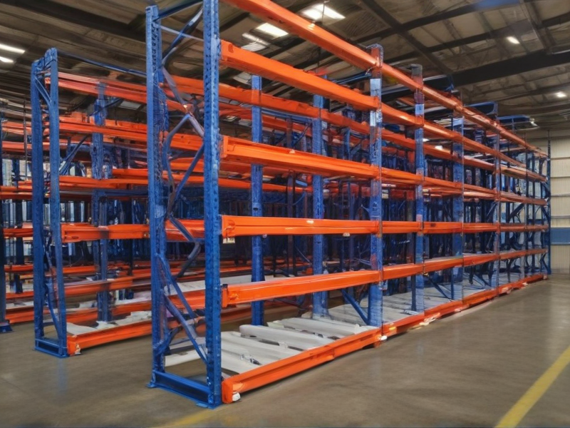 gravity flow rack in warehouse